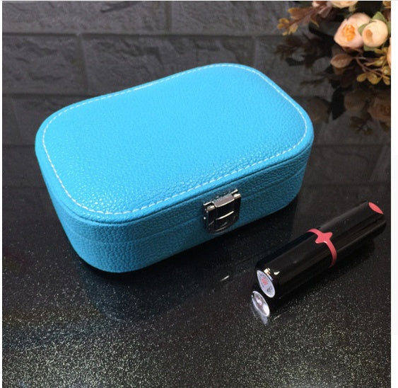 Cosmetic storage box with zipper travel portable jewelry box