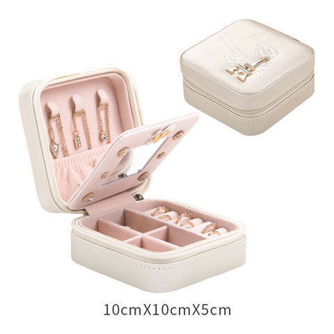 European Style Portable Zipper Storage Box for Jewelry
