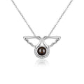 925 Sterling Silver Angel Wings Personality Cute Projection Necklace